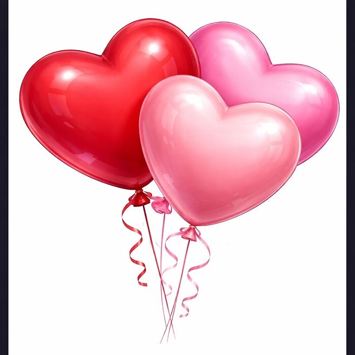 3 Heart Shaped Latex