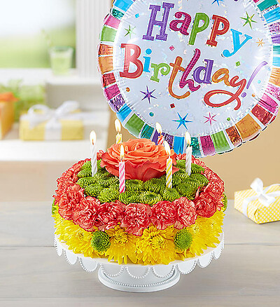 Birthday Wishes Flower Cake&amp;trade; Yellow