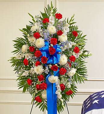 Deepest Red, White &amp;amp; Blue Standing Spray