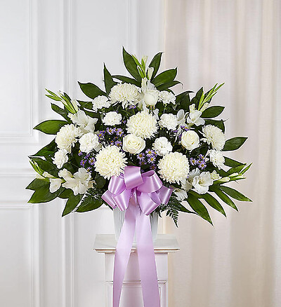 Heartfelt Sympathies&amp;trade; Standing Basket- Lavender