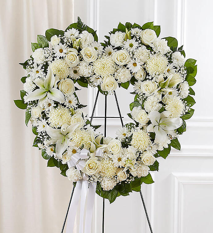 Always Remember&amp;trade; Floral Heart Tribute- White
